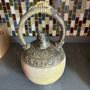 Rare Marty Marcus raku pottery vase